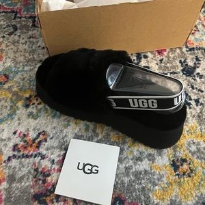 Black platform ugg slippers